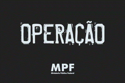 Banner preto com o texto Operação no centro e a logo do MPF abaixo
