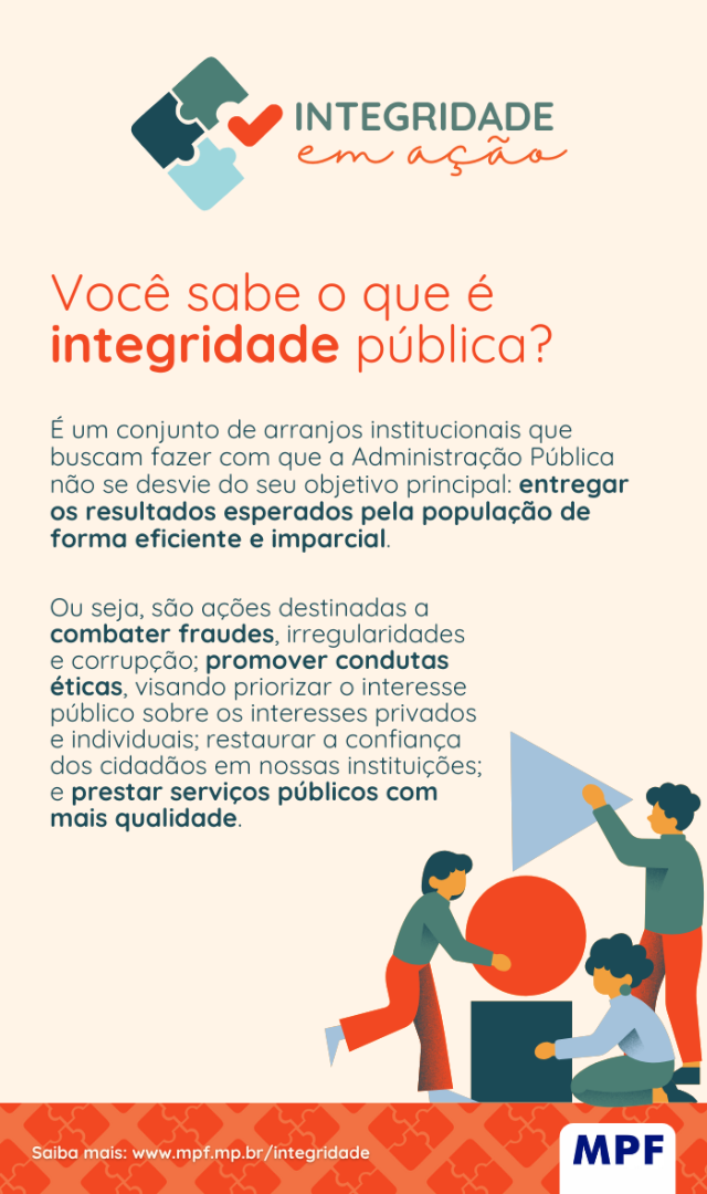 Banner com três pessoas empilhando um quadrado, um círculo e um triângulo.